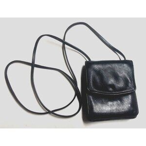Derek Alexander Crossbody bag Half Flap Black Leather Organizer Zipper Pockets